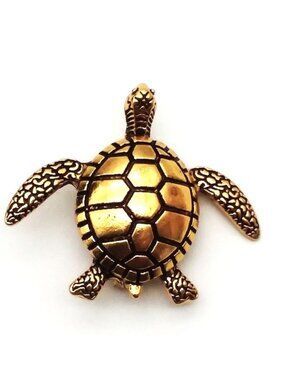 Turtle Brooch Gold Pin Stylish Sea Glam Fashion Tortoise Accessory Trendy